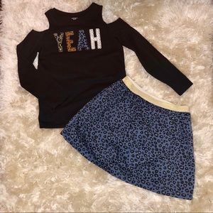 EUC Gymboree Girls Cold Shoulder Top and Skirt- YL